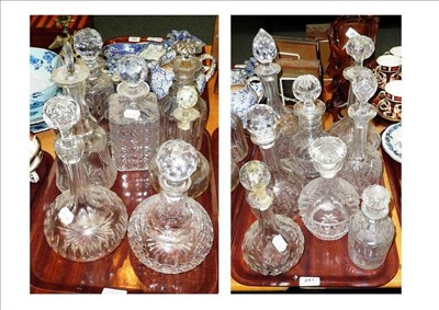 Lot 241 - Two trays of assorted decanters