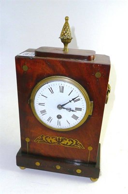 Lot 244 - Regency mahogany brass inlaid mantel clock