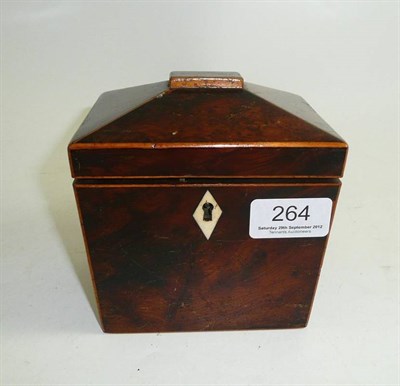 Lot 264 - An early 19th century yew wood tea caddy