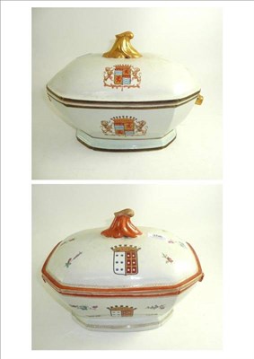 Lot 356 - Two Chinese export tureens decorated with armorials