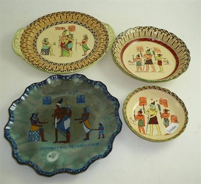 Lot 378 - Four Doulton plates Tutankhamun's treasure