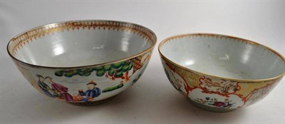 Lot 428 - Two Chinese famille rose bowls decorated with figures