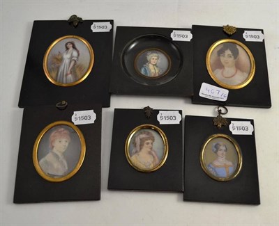 Lot 467 - Six various 19th century and later miniatures