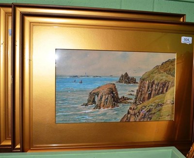 Lot 504 - Four watercolours by Thomas Herbert Victor (1894-1980) 'St. Michael's Mount, Cornwall', 'Enys...