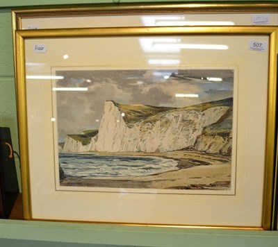 Lot 507 - George Graham, two watercolours, one of the white cliffs of Dover, the other of an estuary