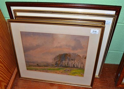 Lot 518 - Fred Lawson, four watercolours 'A Winter scene as the moor road from Grinton in Swaledale...