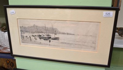 Lot 526 - After W L Wyllie, etching of Scarborough South Bay, signed