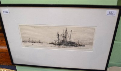 Lot 527 - After W L Wyllie 'Coal barges on the Medway, Kent', signed