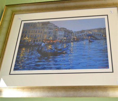 Lot 538 - John Mackie, a signed Limited Edition print, 'Evening Blue, Venice' 114/250