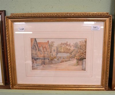 Lot 541 - Three late 19th/early 20th century watercolours, depicting villages