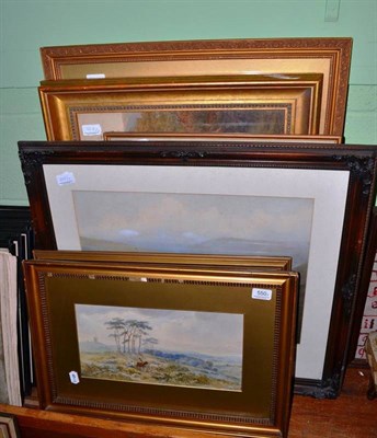 Lot 550 - A collection of assorted 19th century and later watercolours including two donkeys in a...