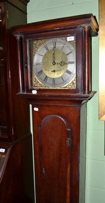 Lot 563 - An oak cased thirty hour longcase clock, the brass dial signed Tobias Fletcher, Barnsley