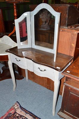 Lot 592 - A shabby chic dressing table and mirror