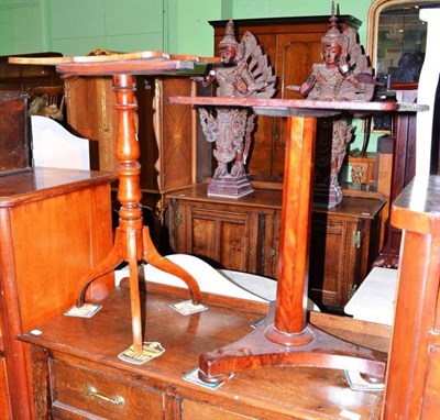 Lot 596 - A 19th century mahogany work table, a mahogany occasional table with octagonal column and...