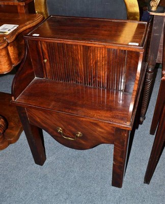 Lot 604 - 19th century mahogany commode with tambour front (converted)