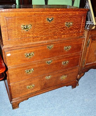 Lot 623 - Georgian oak chest on chest base with later coffer top