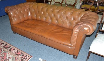 Lot 642 - Brown leather Chesterfield