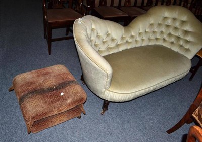 Lot 646 - A Victorian double ended chaise longue and a footstool