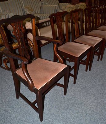 Lot 647 - Set of eight George III style chairs (6 + 2)