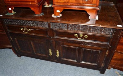 Lot 659 - An oak cupboard converted from a coffer