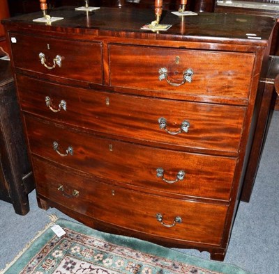 Lot 660 - A Victorian mahogany bow fronted chest of drawers