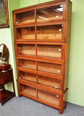 Lot 685 - A Globe Wernicke style oak six section stacking bookcase