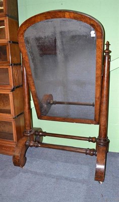 Lot 697 - A 19th century cheval mirror with arched top