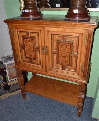 Lot 698 - Aesthetic movement inlaid two drawer cabinet