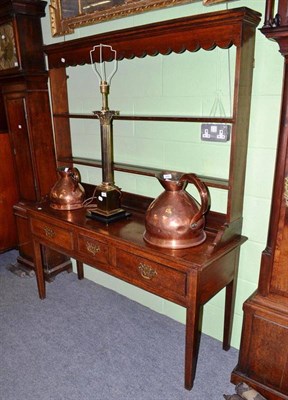 Lot 710 - An oak Welsh dresser of small proportions