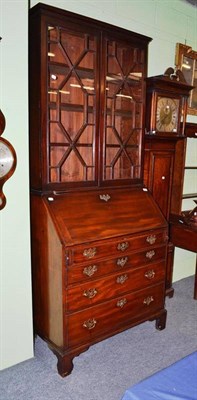 Lot 713 - A George III mahogany bureau bookcase (a marriage)