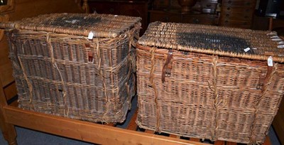 Lot 781 - Two large wicker laundry baskets