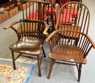 Lot 833 - A Windsor armchair and another similar