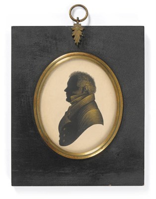 Lot 94 - Attributed to John Miers and Studio: Portrait Silhouette of Russell Baker Snr, 1822, Solicitor...