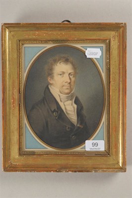 Lot 99 - English School (early 19th century) Portrait of an elegantly dressed gentleman, half length,...