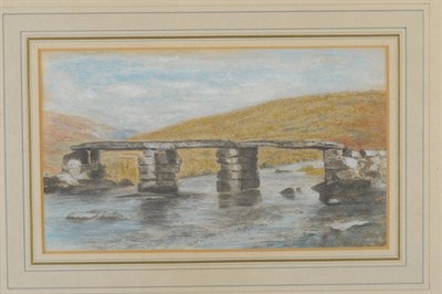 Lot 101 - John Varley OWS (1778-1842) A preparatory watercolour sketch of figures beside a lake,...