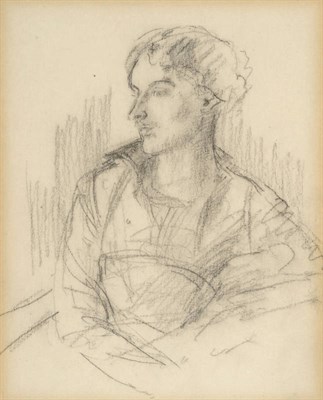 Lot 113 - Attributed to Philip Wilson Steer (1860-1942) Preparatory study of a young lady leaning on her left