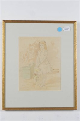 Lot 114 - Attributed to Ambrose McEvoy (1878-1927) "Girl with a hat" Extensively inscribed on various...