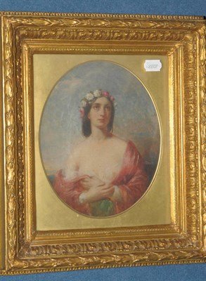 Lot 124 - Attributed to William Edward Frost (19th century) Portrait of a young girl in classical pink robes