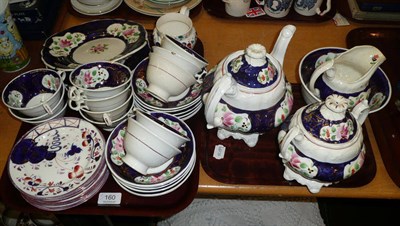 Lot 160 - 19th century blue floral china (on two trays)