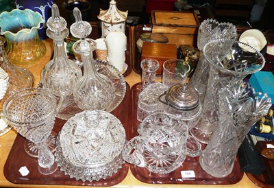 Lot 166 - Two trays of assorted cut glass