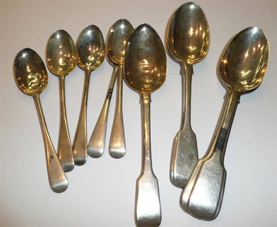 Lot 193 - Six silver dessert spoons and five silver teaspoons