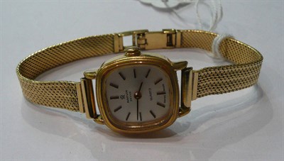 Lot 213 - A lady's wristwatch by Marvin, the bracelet stamped '750'