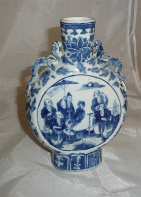 Lot 225 - A 19th century Chinese small blue and white moon flask