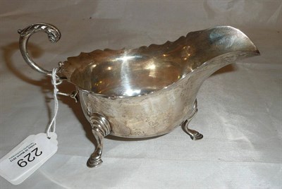 Lot 229 - A silver sauce boat