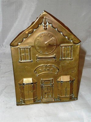 Lot 230 - Brass bank money box (a.f.)