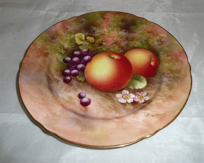 Lot 231 - A Royal Worcester fruit painted plate by E. Townsend