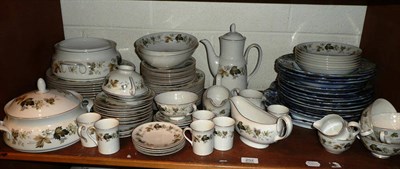 Lot 252 - Victorian pottery soup bowls and dinner plates, and Royal Doulton Larchmont pattern tea and...