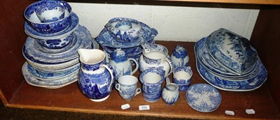 Lot 254 - Quantity blue and white transfer printed pottery, pearlware, Spode etc