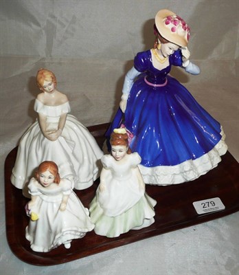 Lot 279 - Four Royal Doulton figures 'Mary' HN3375, 'Heather' HN2956, 'Kerry' HN3036 and 'Lynsey' HN3043