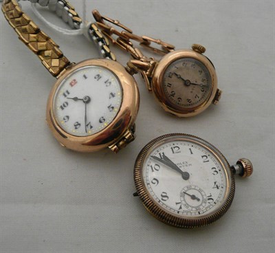 Lot 311 - Two lady's wristwatches signed Rolex, cases stamped 375, and a Rolex oyster dial and movement